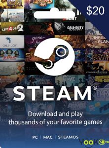 Steam Wallet Code 20 $ USD